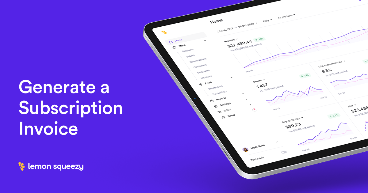 API Docs: Generate a Subscription Invoice • Lemon Squeezy