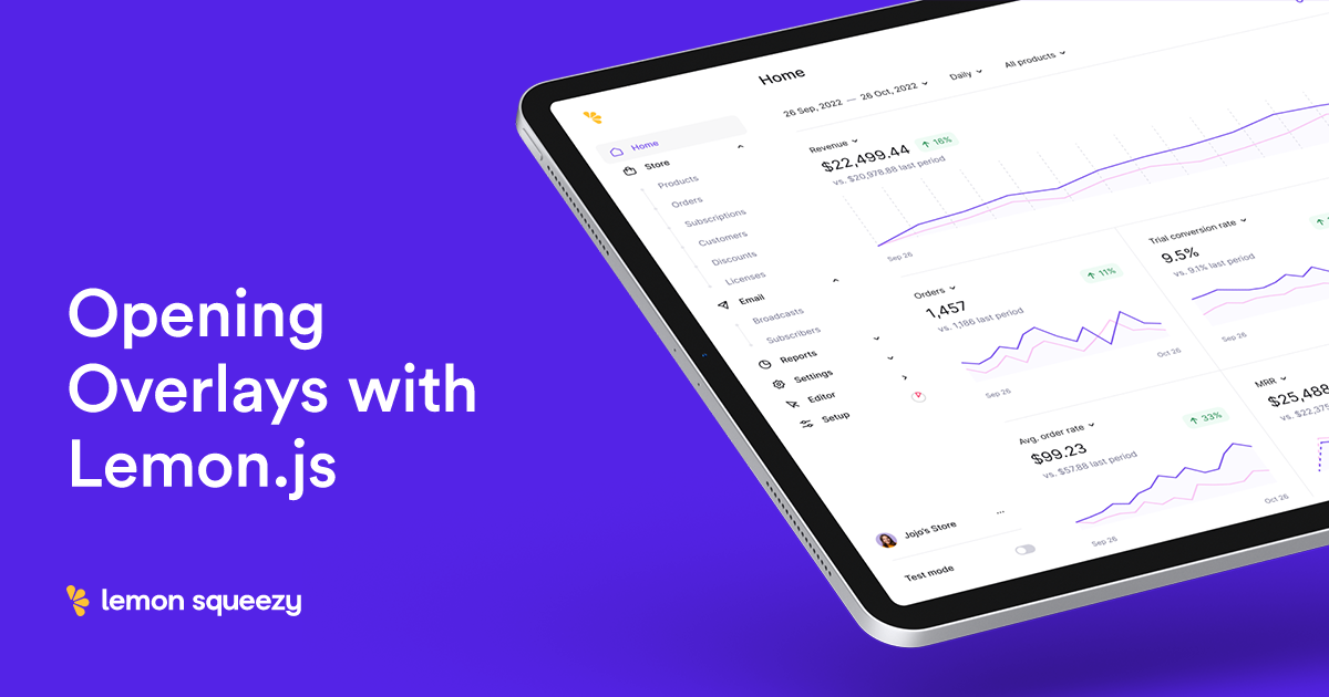 Docs: Opening Overlays with Lemon.js • Lemon Squeezy